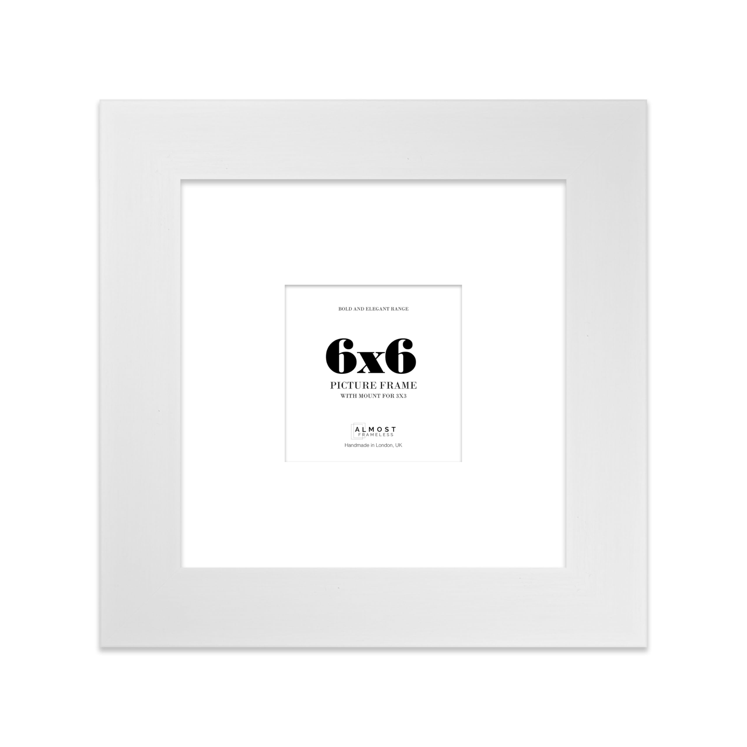 6x6 White Square Frame With Mount for 3x3 Pictures 28mm Edge Frame Display with Wall Hooks and Kickstand, 1 Pack โ image 1