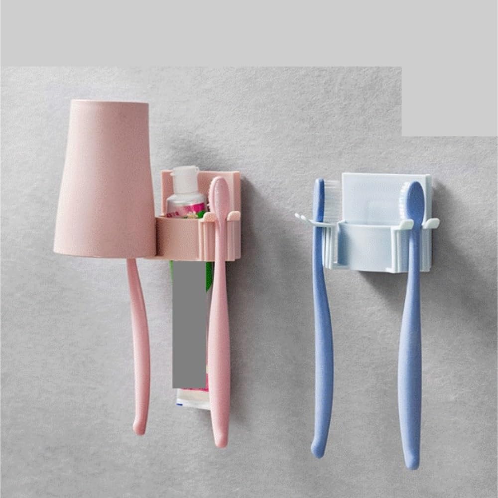Organizer per Spazzolino da Denti Mensola da Bagno con Ventosa, Porta Spazzolino Parete, Senza Trapano Accessori da Bagno(Grün)