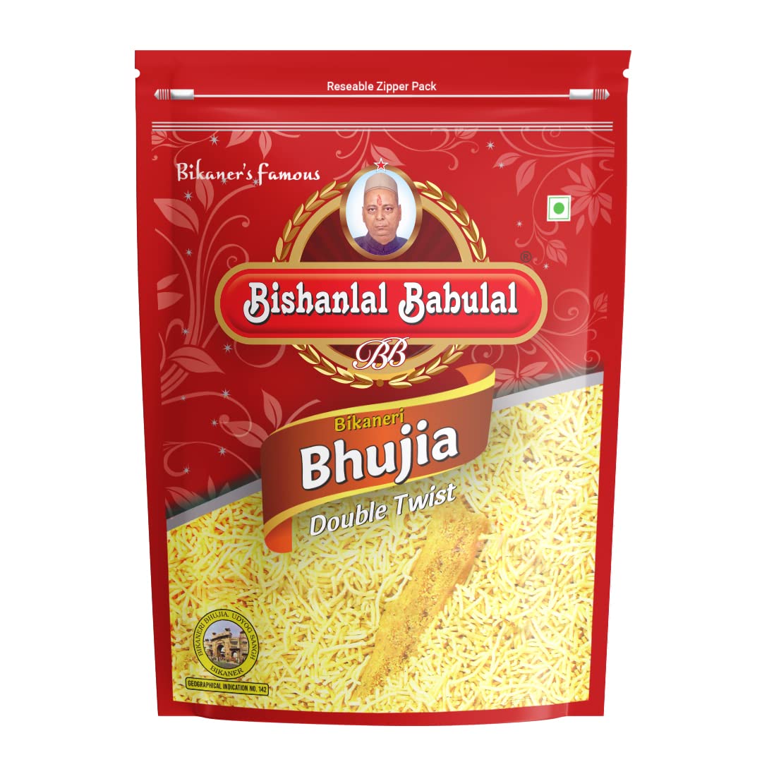 Bishanlal Babulal | Double Twist Bikaneri Bhujia | Bikaner’s Famous Ready to Eat Savoury Namkeen| Crispy Light Sev Snack| No Preservative | (Normal Bikaneri Bhujia 400gm) (B0BM7GMQKR) Amazon Price History, Amazon Price Tracker