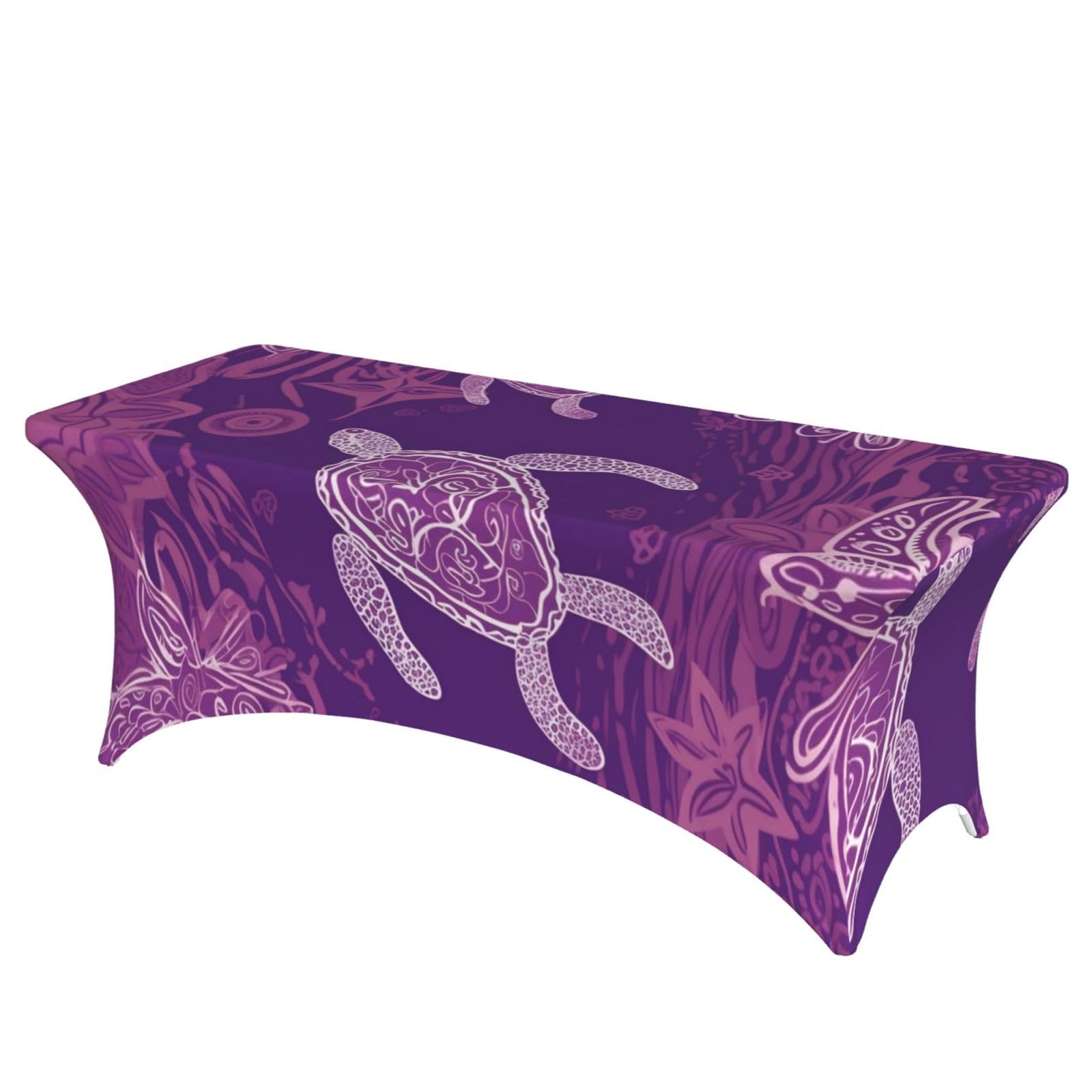 Nappe extensible pour table 1,8 m lavable sans repassage motif tortue violette imperméable