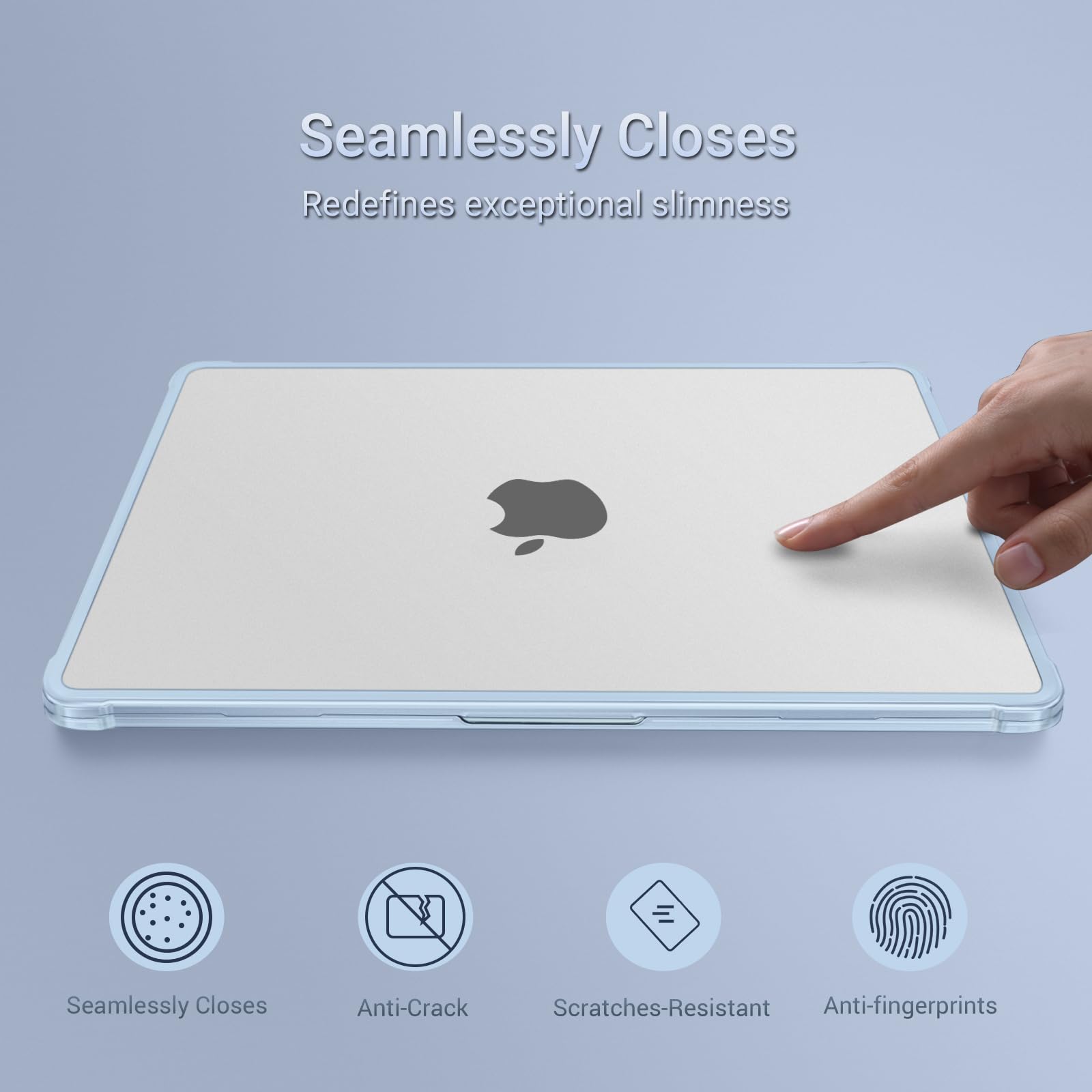 MOSISO Funda Compatible con MacBook Air 13 Pulgadas 2026-2022 M5 A3449 M4 A3240 M3 A3113 M2 A2681, Cierre Hermético Antigrietas&Antihuellas Carcasa para MacBook Air 13,6 Pulgadas,Azul Celeste