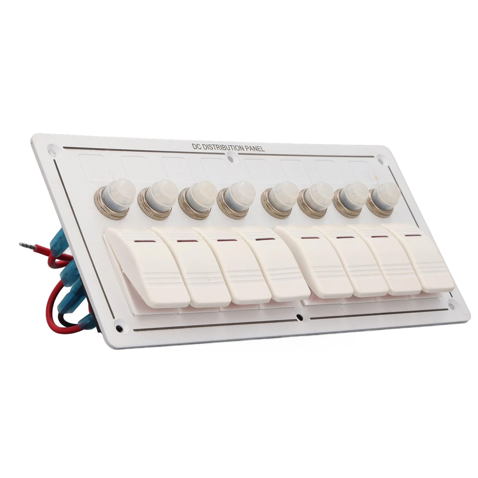 Hidyliu Pannello Interruttori a Levetta da 8 Gruppi Pannello di Controllo in Alluminio Impermeabile con Protezione da Sovraccarico per Marina e 240 X 116 Mm
