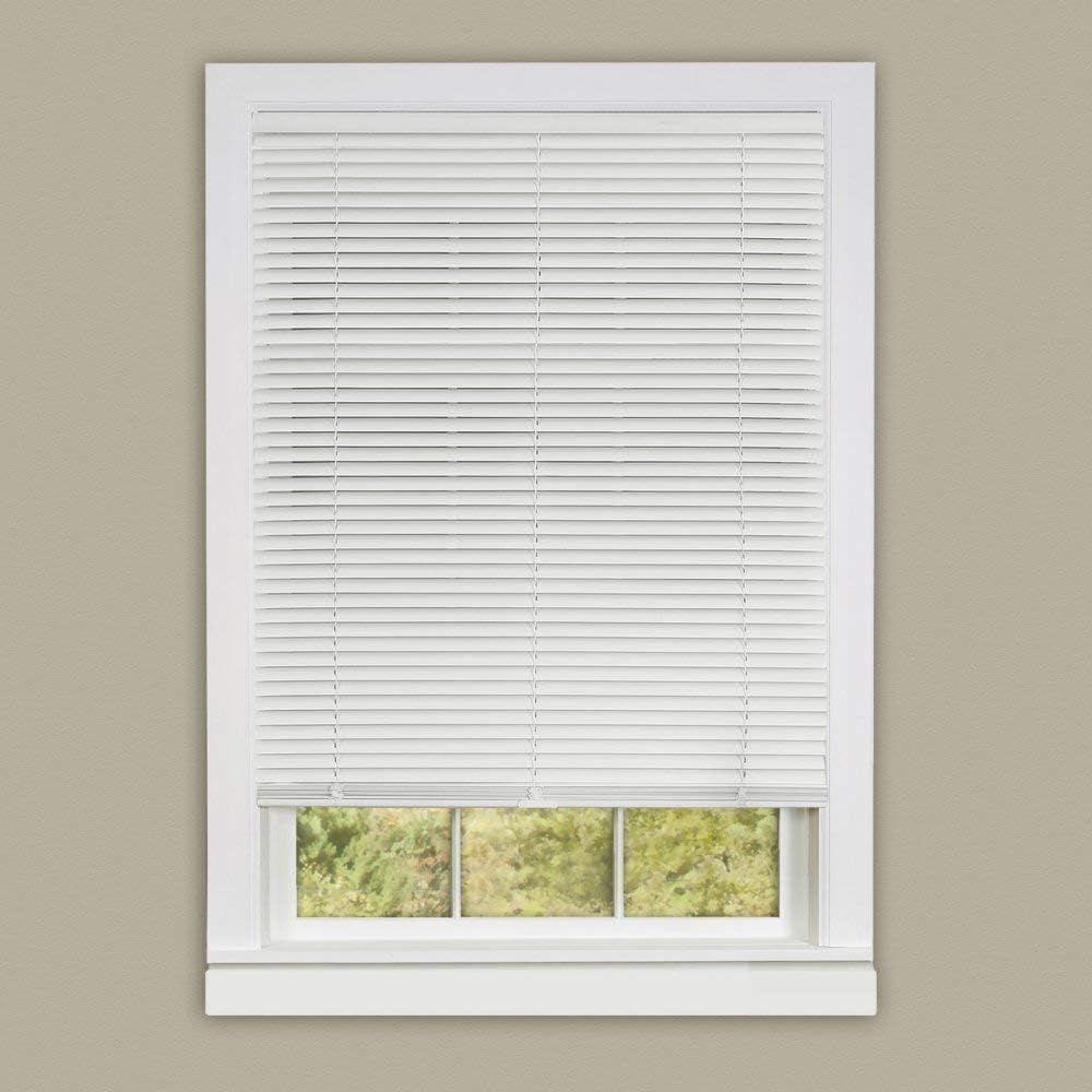 Achim Home Furnishings 35 by 64-Inch Deluxe Sundown 1-Inch Slat Room Darkening Blind, Mini, White