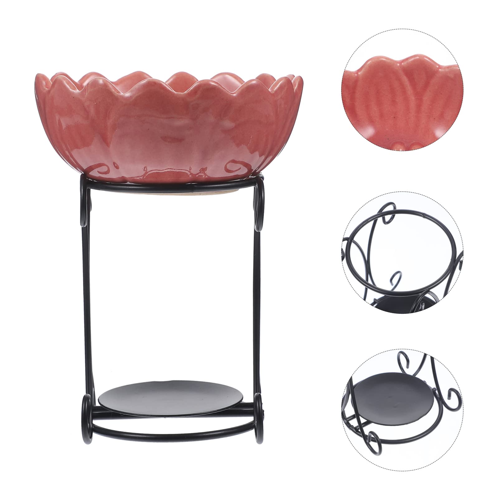 kominek aromaterapeutyczny, Kominek do olejków Lotus Podgrzewacz wosku Ceramiczny świecznik typu tealight zapachowy Delikatny podgrzewacz świec Dyfuzor(Roze)