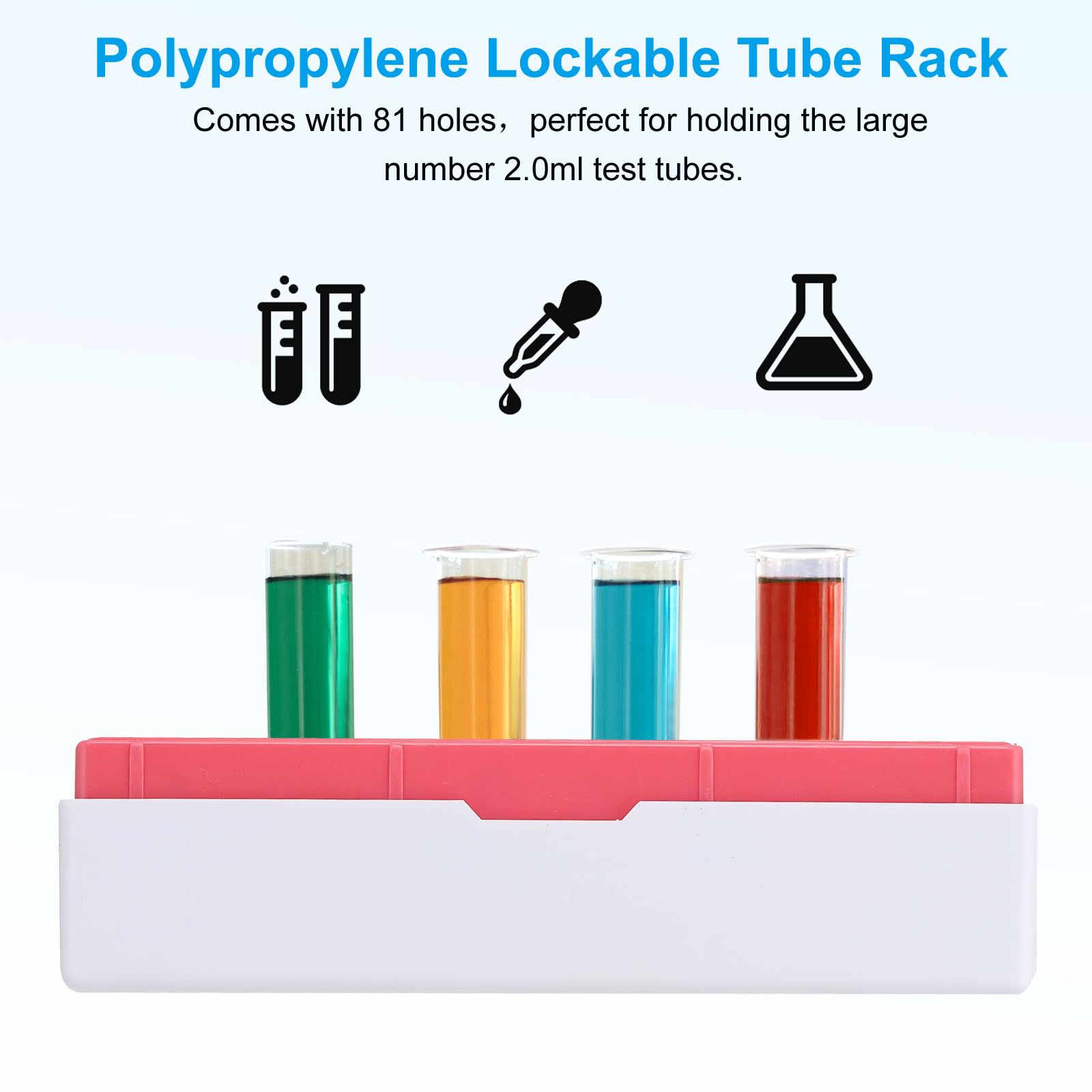 PATIKIL 81 Pozzi Scatola Congelatore Policarbonato, 1 Pezzo Supporto Policarbonato Per Tubi Vial Campioni 2.0ML, Verde