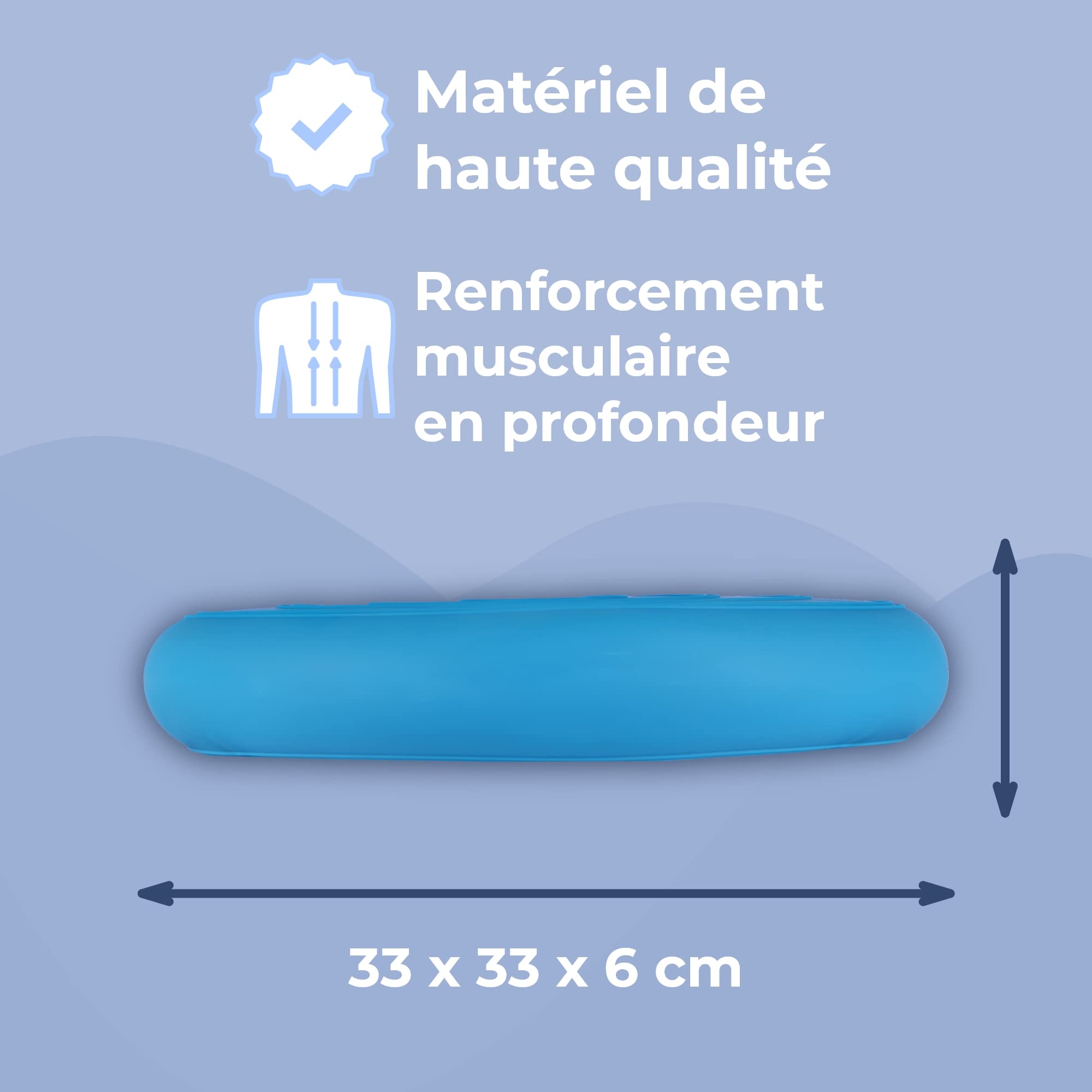 Pompe Incluse Coussin Coussin D'Équilibre Gonflable Everest Fitness - Diamètre 33cm, Avec Pompe, Pour Assise Et Sport Cousin Fitness Bureau