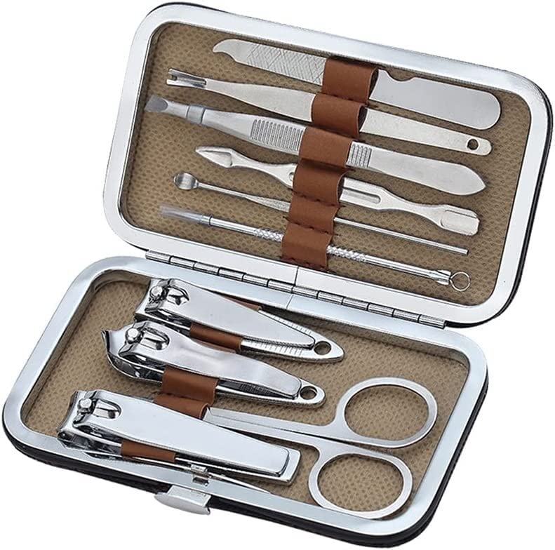 Obcinacz do paznokci zestaw do manicure, 10 sztuk/zestaw obcinacz do paznokci ze stali nierdzewnej nożyczki do paznokci wielofunkcyjne narzędzia kosmetyczne przycinanie paznokci zestaw do manicure i p