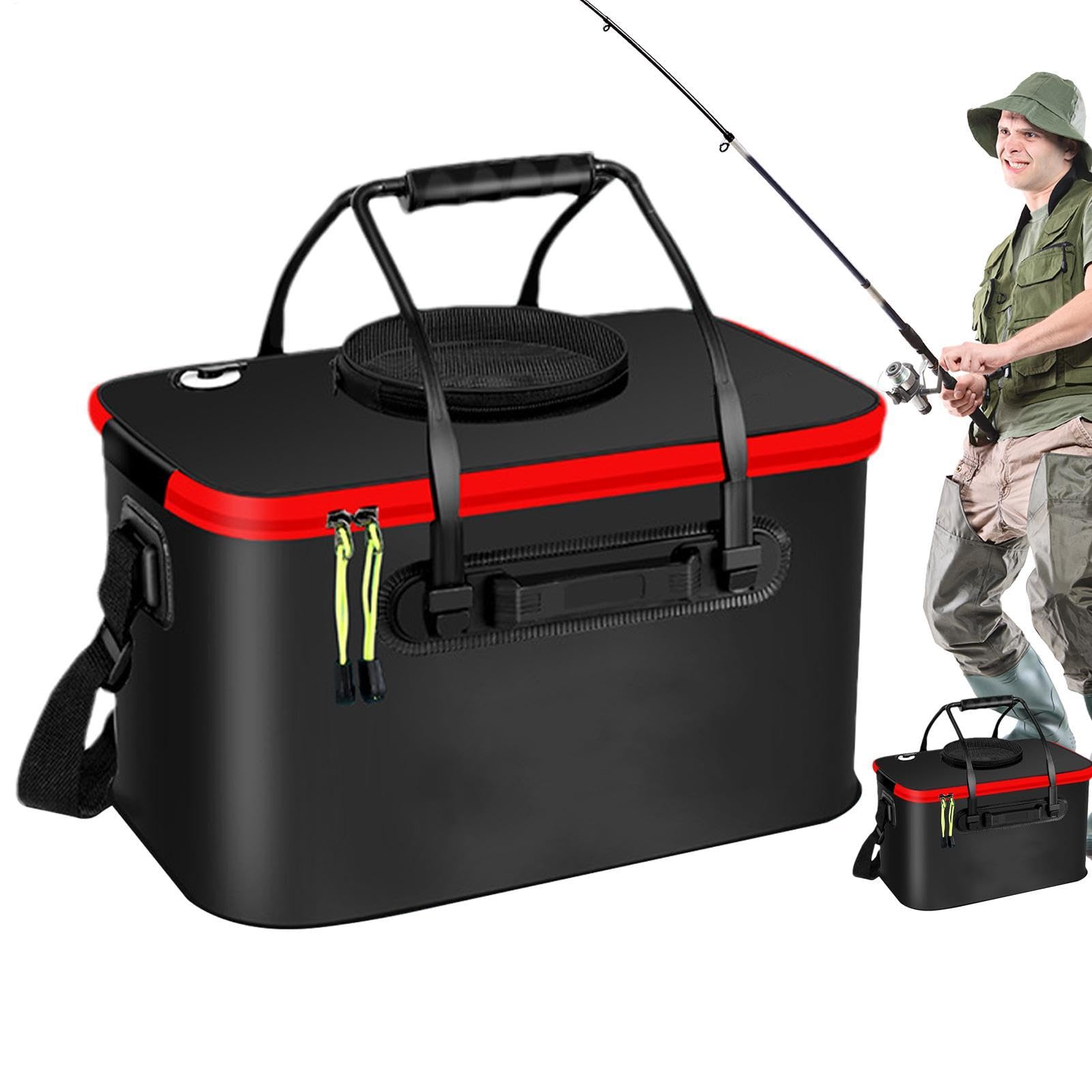 Cubo para pesca plegable de EVA resistente al agua para transportar cebo vivo y pececillos