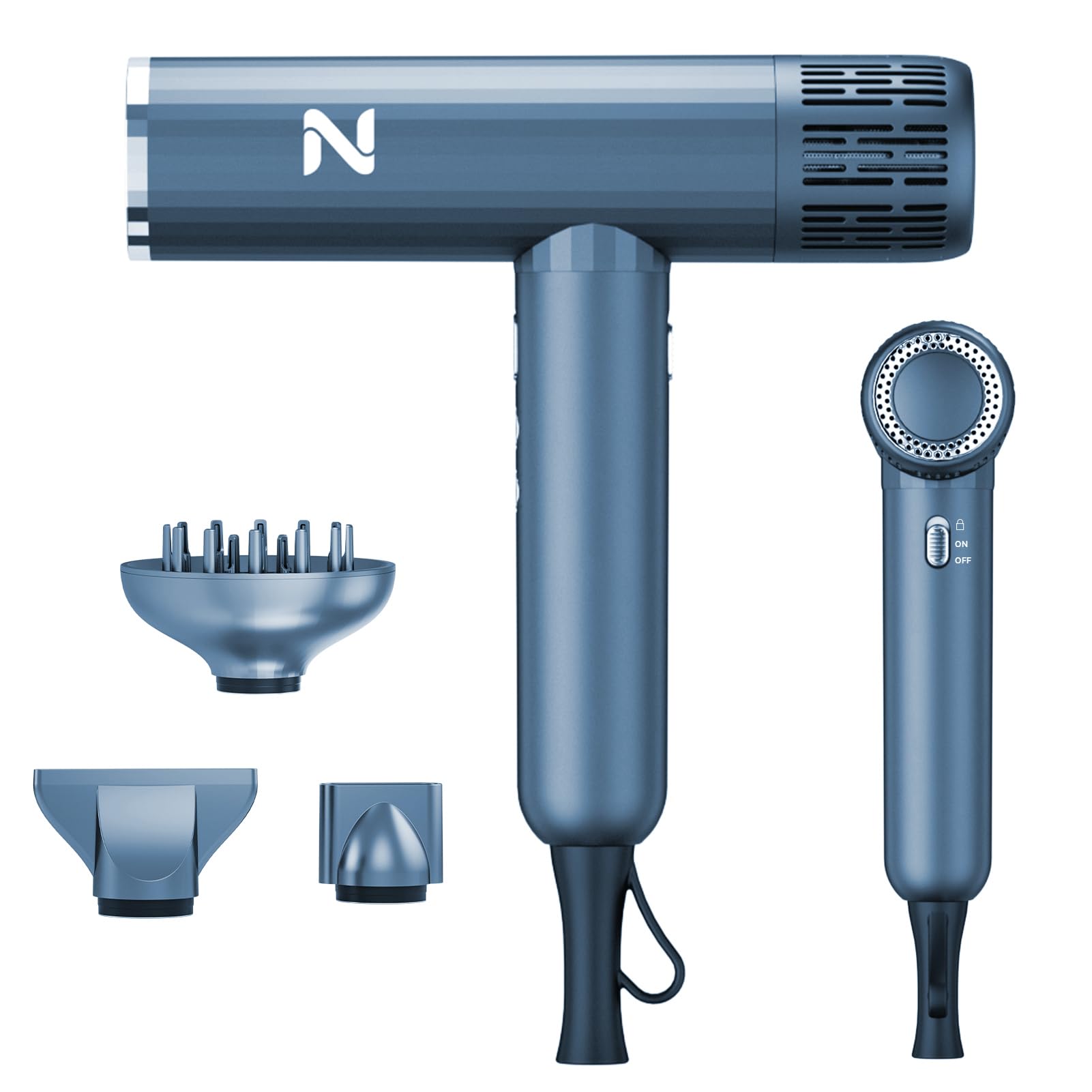 Natrial Hair Dryer with Diffuser, 1600W High-Speed Blow Dryer for Women