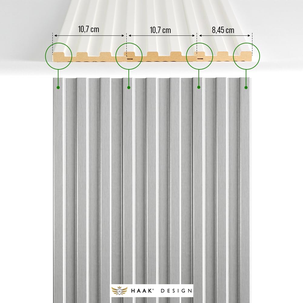 Set di 6 pannelli da parete e soffitto Desiwa in acciaio inox, 10,7 x 125 cm, colori lucidi