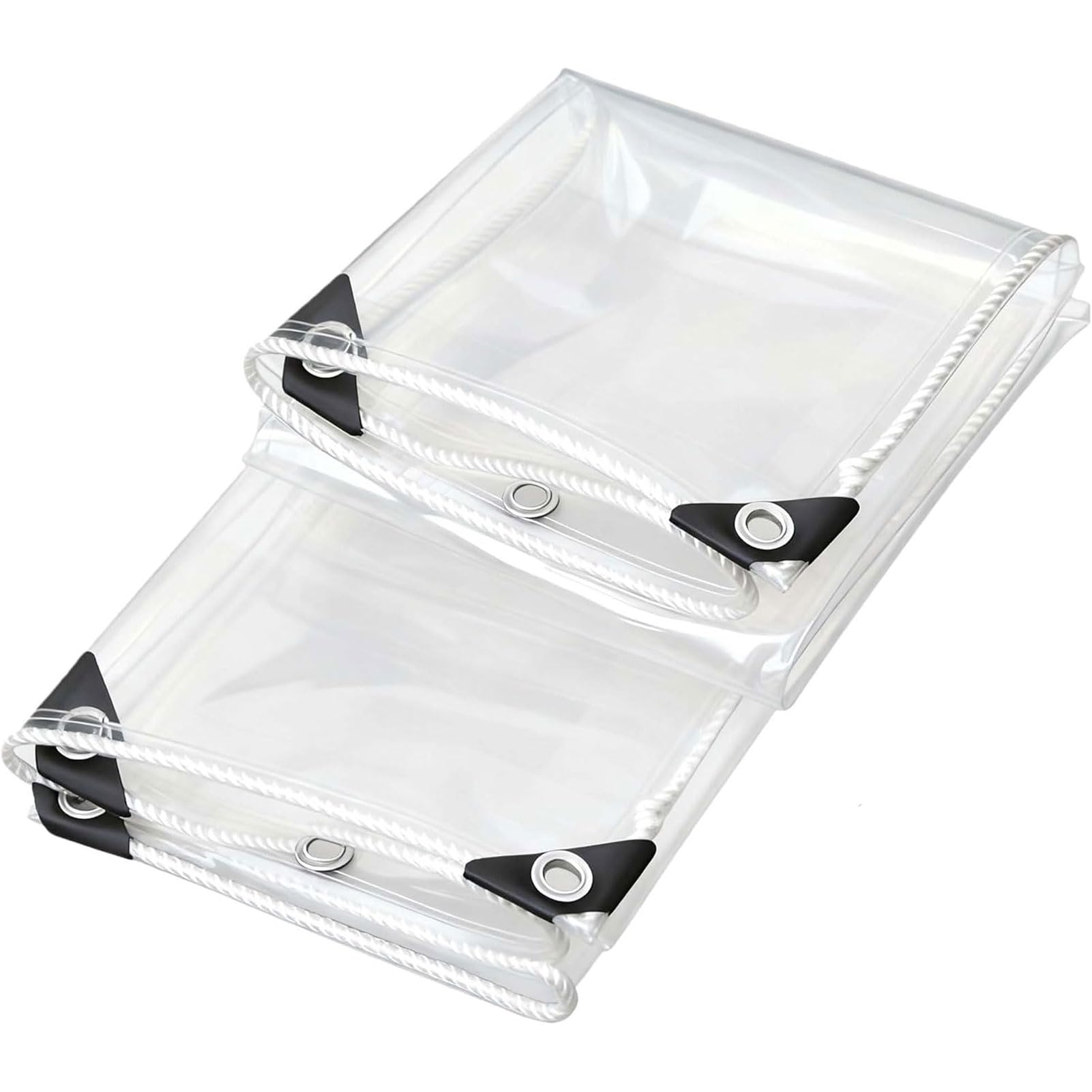 Clear PVC Tarpaulin for Gazebo, Heavy Duty Waterproof Clear Tarps with Grommets and Reinforced Edges, Patio Weather Protection Cover for Garden Chicken Coop Plant (9x11m)