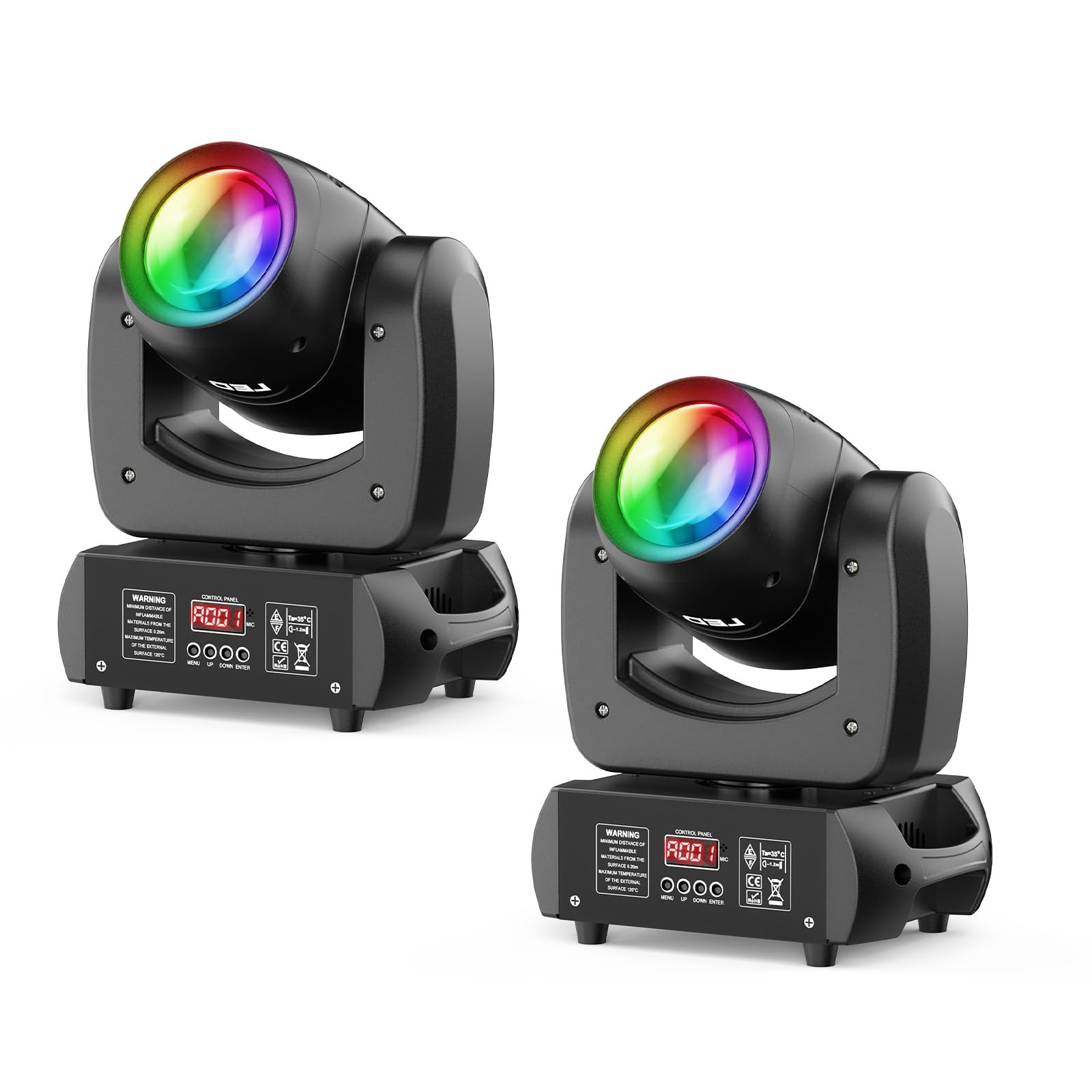 2er Pack 100W Moving Head Set LED RGBW dmx512 DJ Licht Spot Beam 18 Prisma Disco Party Lichter