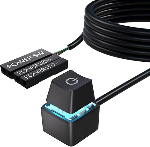 Miniatura 1 de Oddtone Interruptor de alimentación de computadora de escritorio, cable adaptador de control de fuente de alimentación, 65 pulgadas, botón de