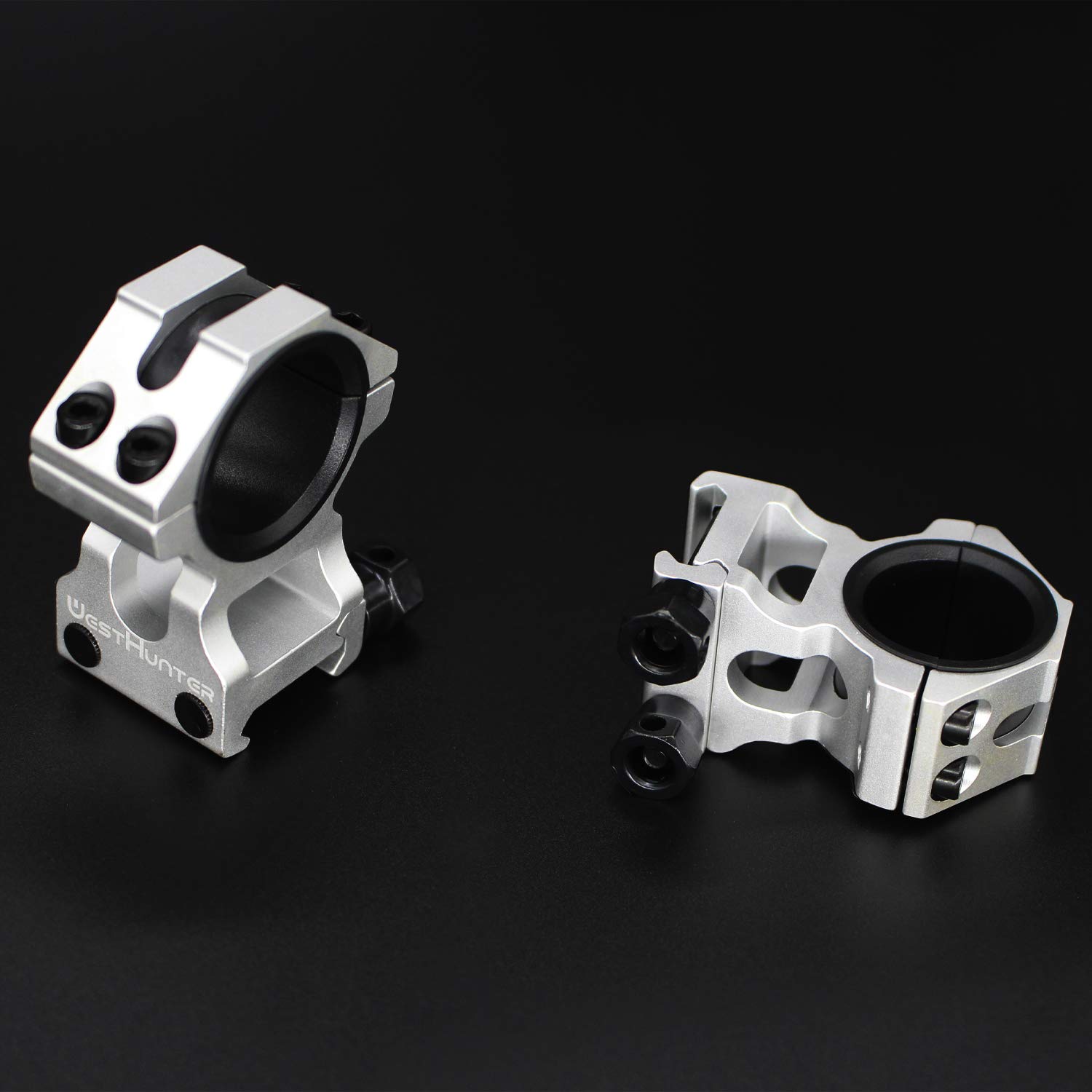 WestHunter Optics WH-5095 Anillas para Mira Telescópica, Exclusivamente para Actividades Deportivas | Silver, Altura Central de 36 mm