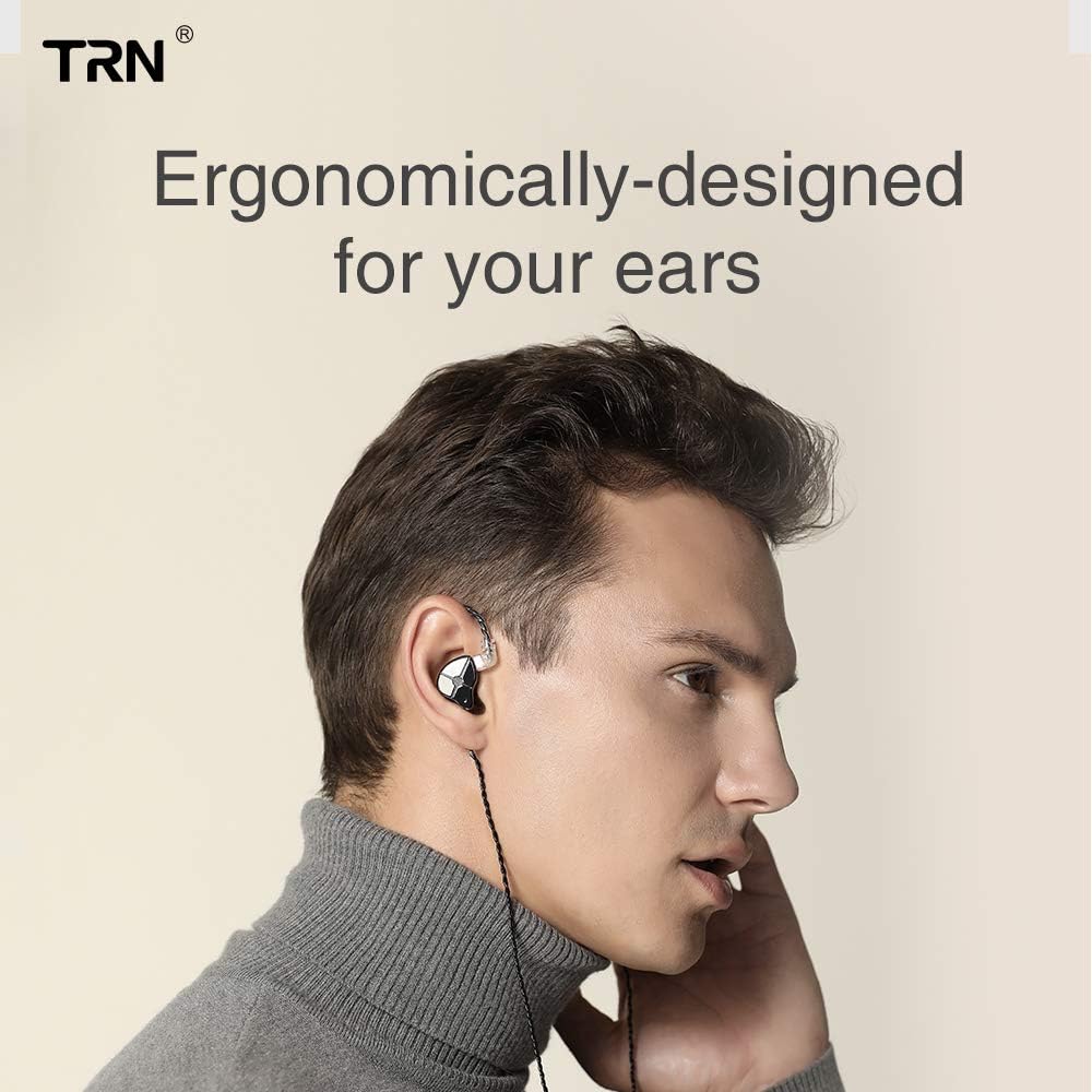 TRN ST1 in Ear Monitors 1DD + 1BA Dual Driver HiFi Earphones with 1Dynamic and Balanced Armature Drivers Earbuds(No Mic, Black) No Mic Black