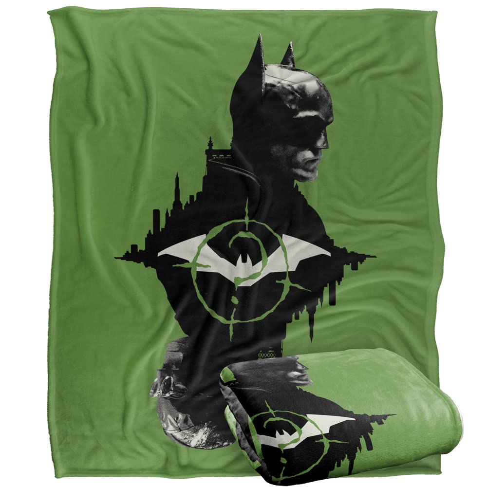 BATMAN The (2022) Blanket, The and The Riddler Mirrored Silky Touch Super Soft Throw Blanket 152 x 127 cm