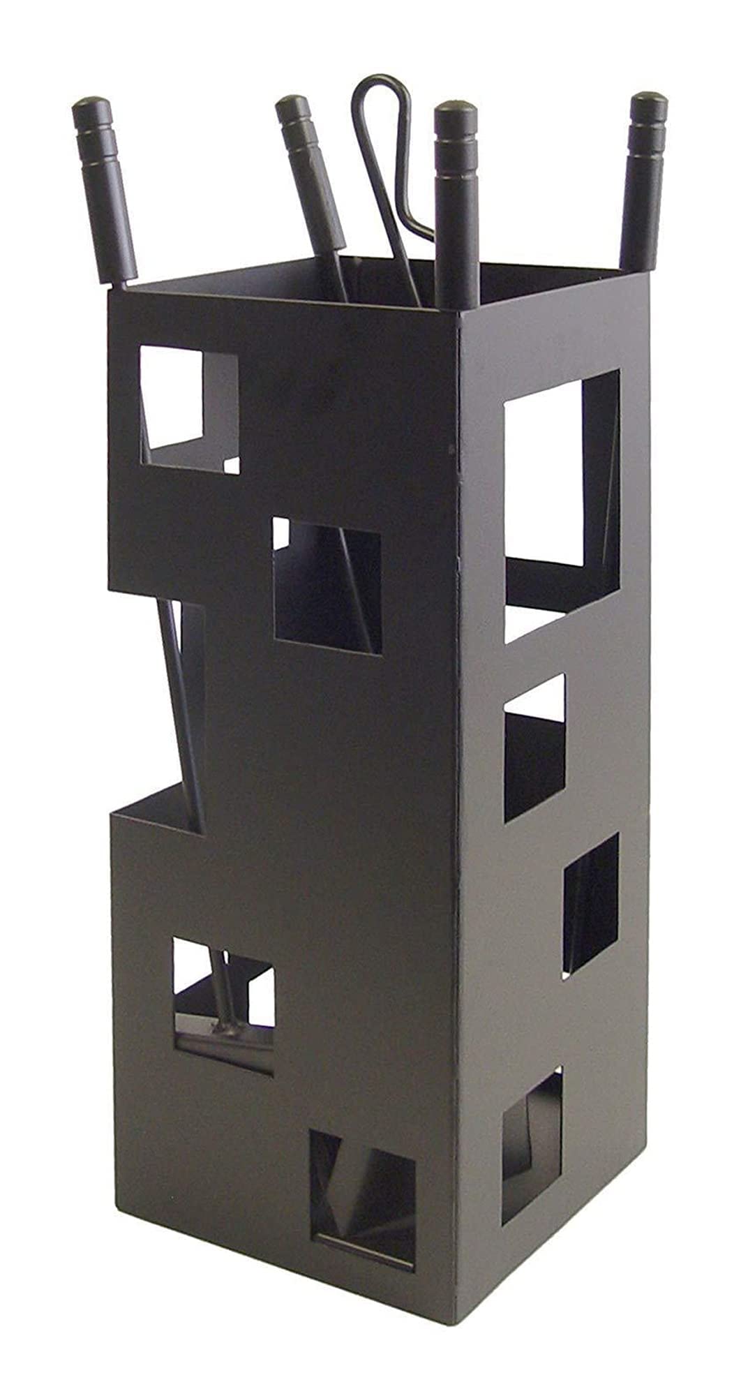 Set di attrezzi per caminetto 5 pezzi set di strumenti per camino con manico nero in ferro battuto grande set di attrezzi per fuoco camino e braciere esterno