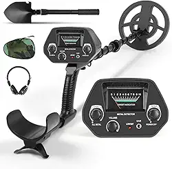 76-110 cm Detector de Metal com Tela, Kit de Detectores de Metal de Praia, Detector de Metais Subterrâneos e Subaquático, Detector de Metais Ouro Prata Bronze Profissional Portátil, Metal Detectors