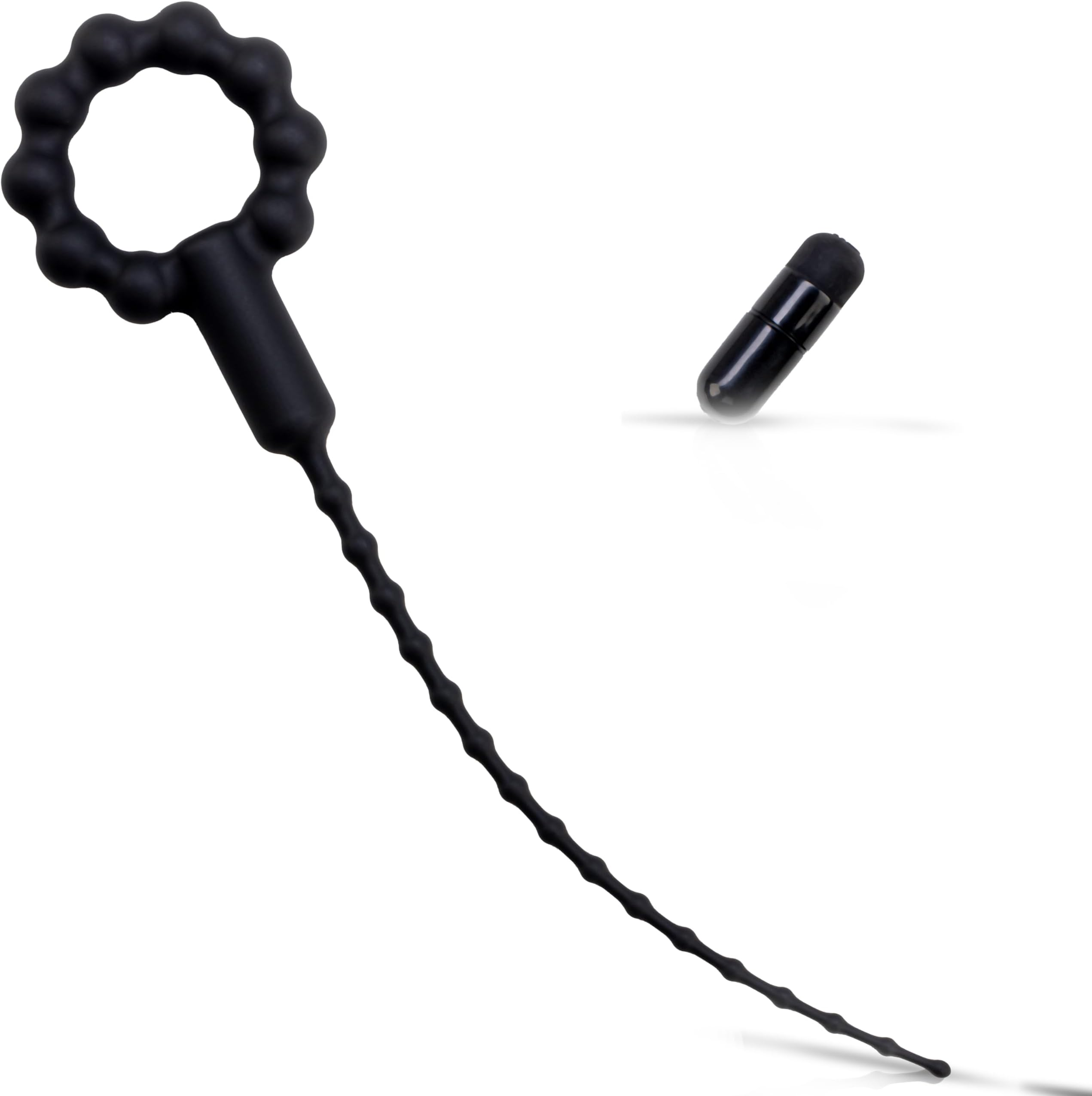 Penis Vibrator 26cm ⌀0.3-0.7cm dilators for Men Black Silicon Vibrator Men Dilator Plug for the man urethral dilators Men Sex Toy Catheter Urethra FOPS N16-68