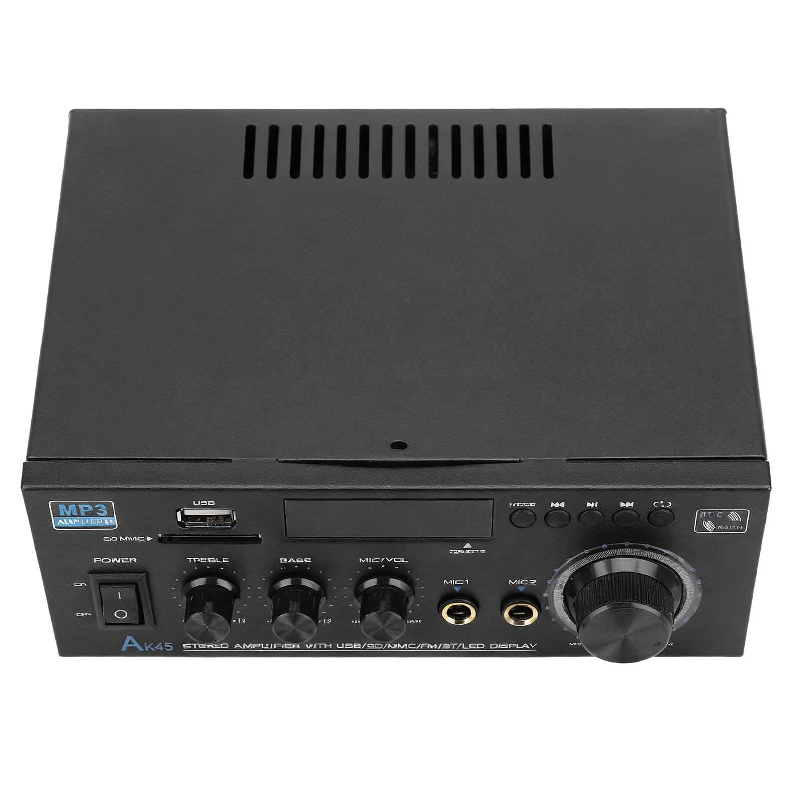 SEAFRONT Amplificatore Stereo a 2, Ingresso Microfono, for Home Theater | Chassis in Lega di Alluminio, 50W RMS per Canale, USB/SD, Bluetooth, AUX