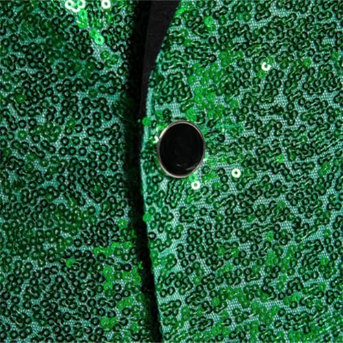 Men Sequin Suit Jacket Solid Bar KTV Stage Dress Male Blazer One Buttons Wedding Coat4