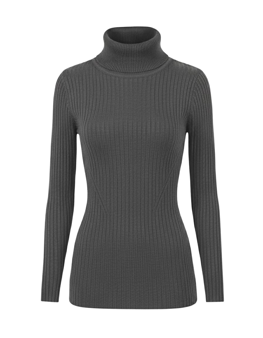 Turtleneck Ribbed Sweaters for Women Cute Sexy Knitted Warm Fitted Sweater