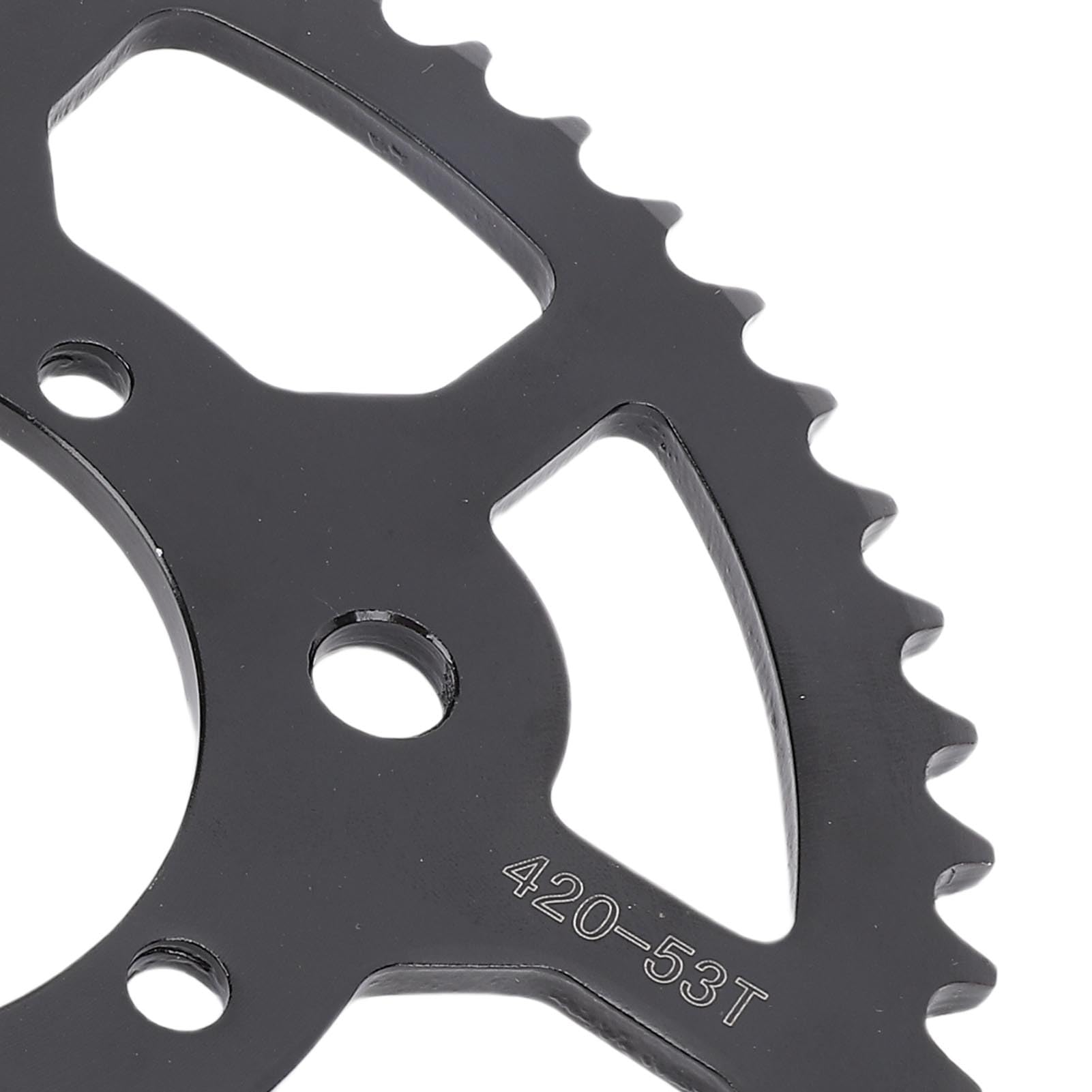Pignone 420 53T, rapporto di trasmissione efficiente per catena posteriore, pignone per bici guida per pit bike 50 a 160 ml