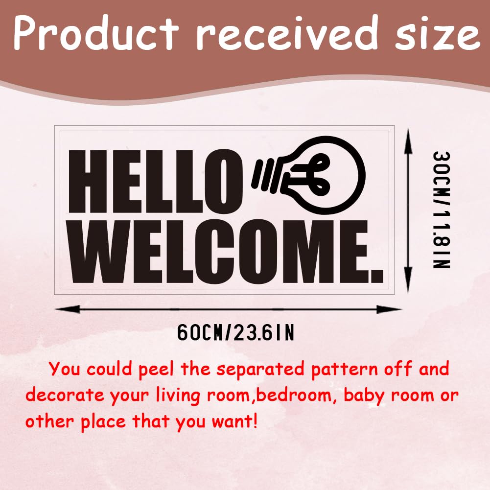 ANATTASOUL Kitchen Wall Stickers Hello Welcome Peel and Stick Wall Decals,Wall Murals Removable Wall Art Decor for Living Room Bedroom - Image 2