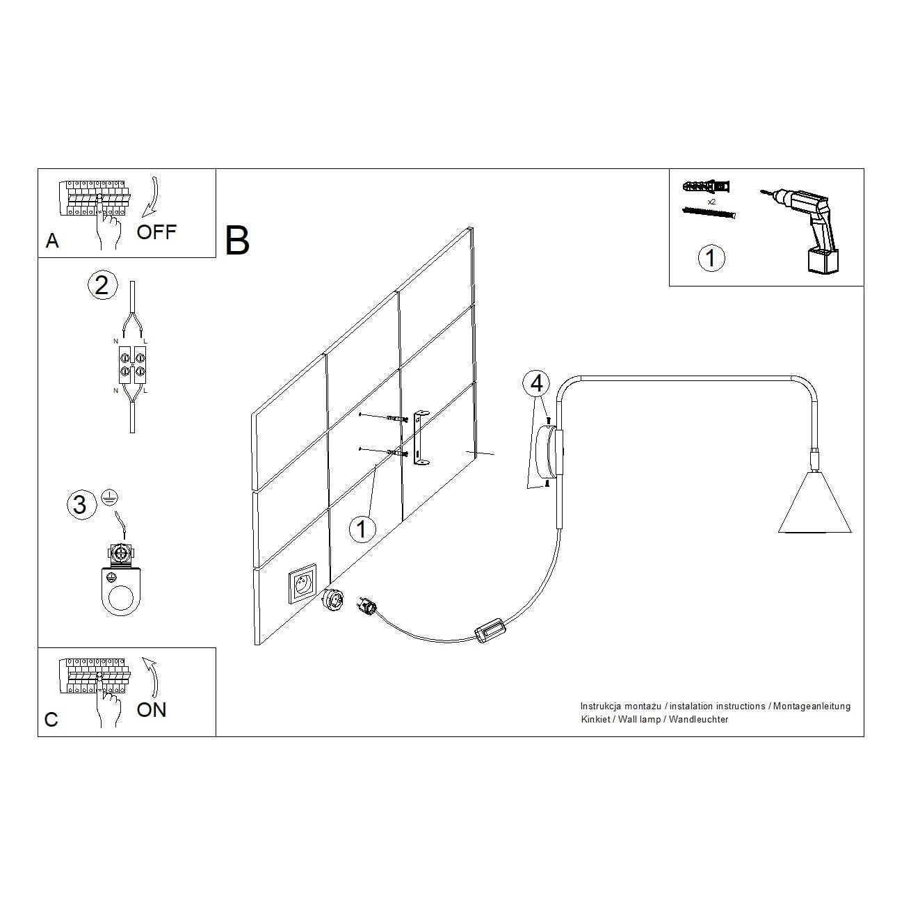 SOLLUX lighting Wandleuchte Innen - Wandlampe Stahl - 1 Flammig - LED Lampe Glühbirne - Roter Ocker Nox