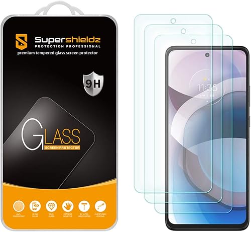 Miniatura 1 de Supershieldz Protector de pantalla de vidrio templado diseñado para Motorola (One 5G Ace) / One 5G UW Ace/Moto G 5G (2020), antiarañazos, sin