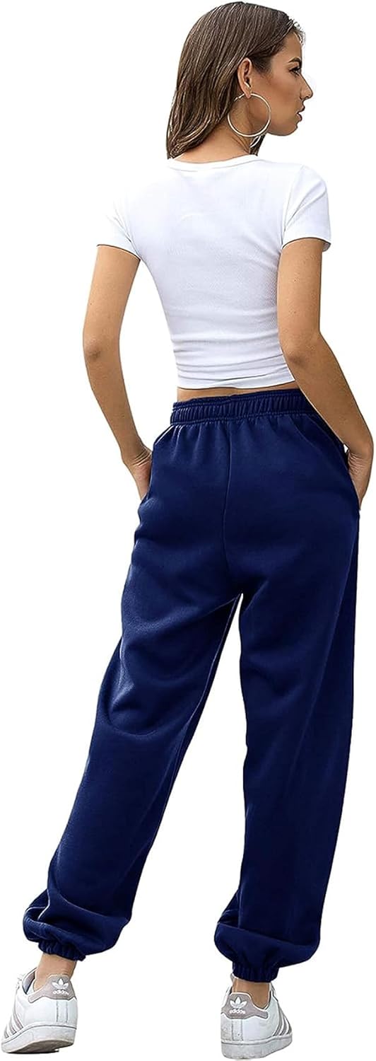 Womens Cinch Bottom Sweatpants Pockets High Waist Sporty Gym Athletic Fit Jogger Pants Lounge Trousers - Image 4