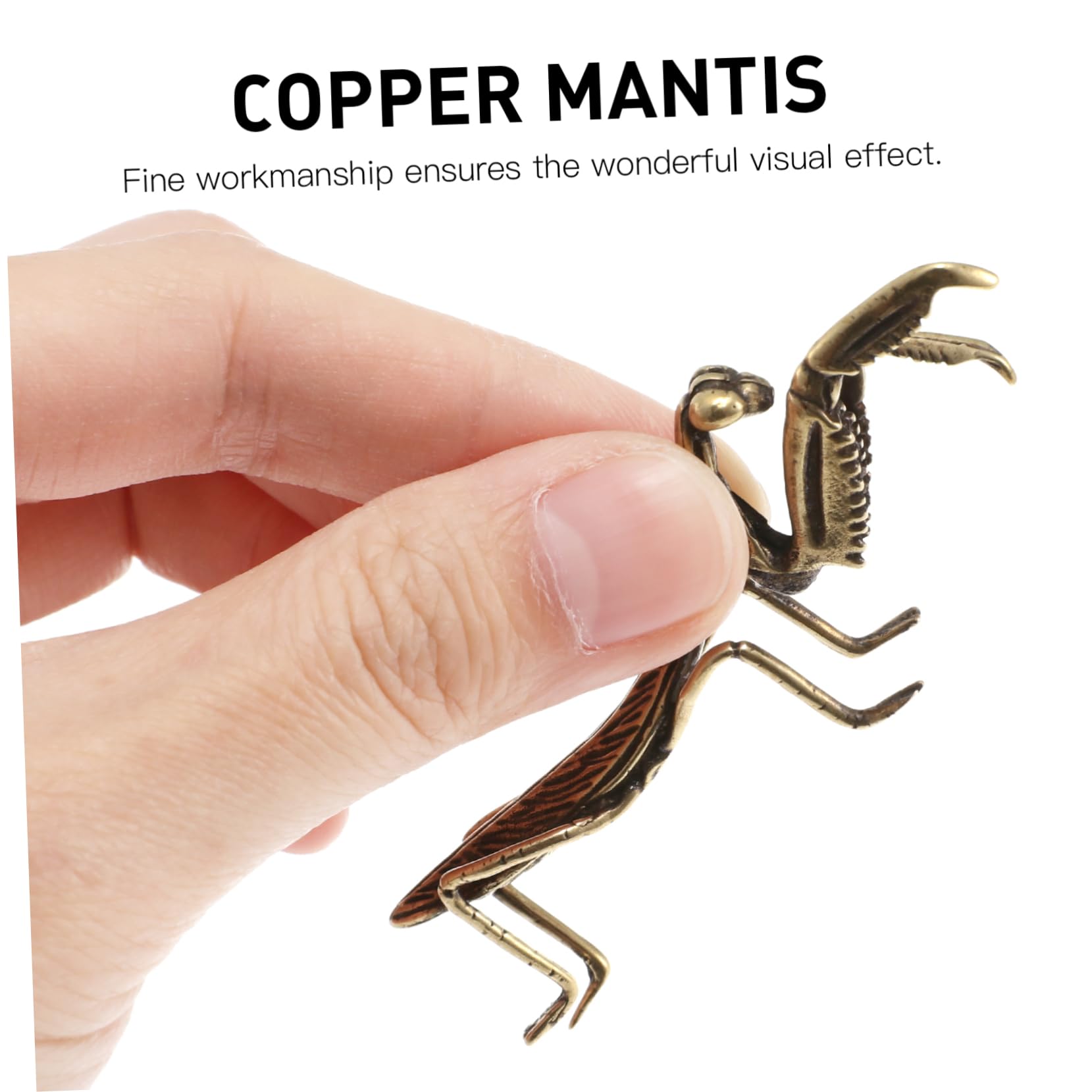 Amazon.co.jp: FOYTOKI 銅製カマキリ置物 真鍮製卓上装飾 昆虫彫刻