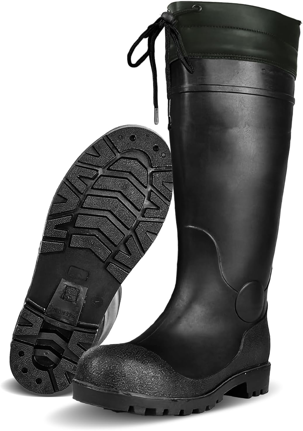 E KAINI Rain Boots Knee High for Men Waterproof Boot with PVC Rubber Mud Boots Mens, Comfort Lightweight Gardening Fishing Shoes for Yard Farm Outdoor Work