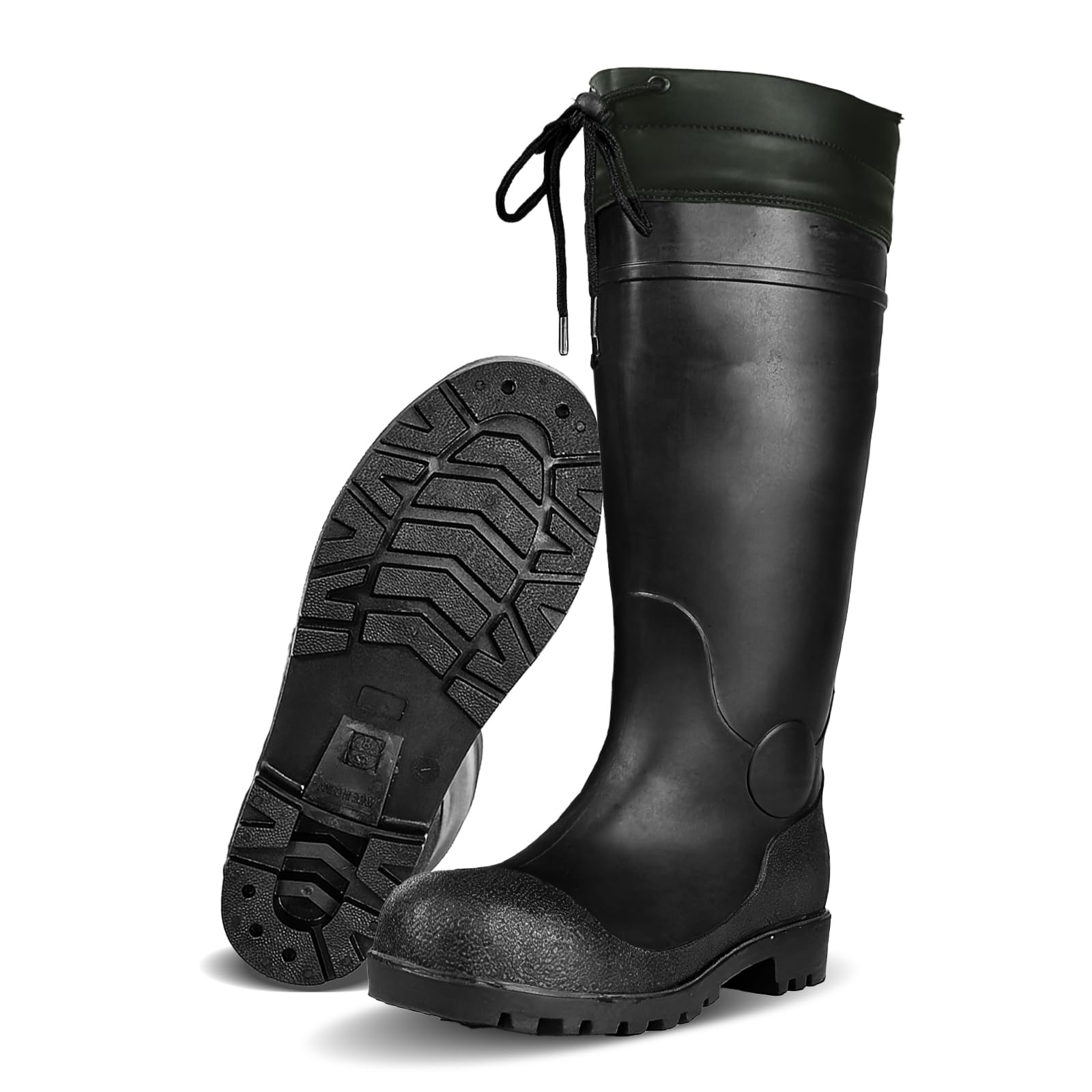 Rain Boots Men Knee High Waterproof Boot with PVC Rubber