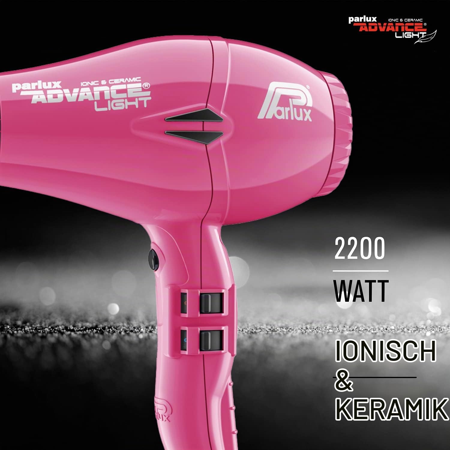 Parlux Profi-Ionen-Haartrockner Fön Advance Light Ionic & Ceramic, stark (2200 Watt), leicht und kompakt, für alle Styles und Haar-Typen, pink