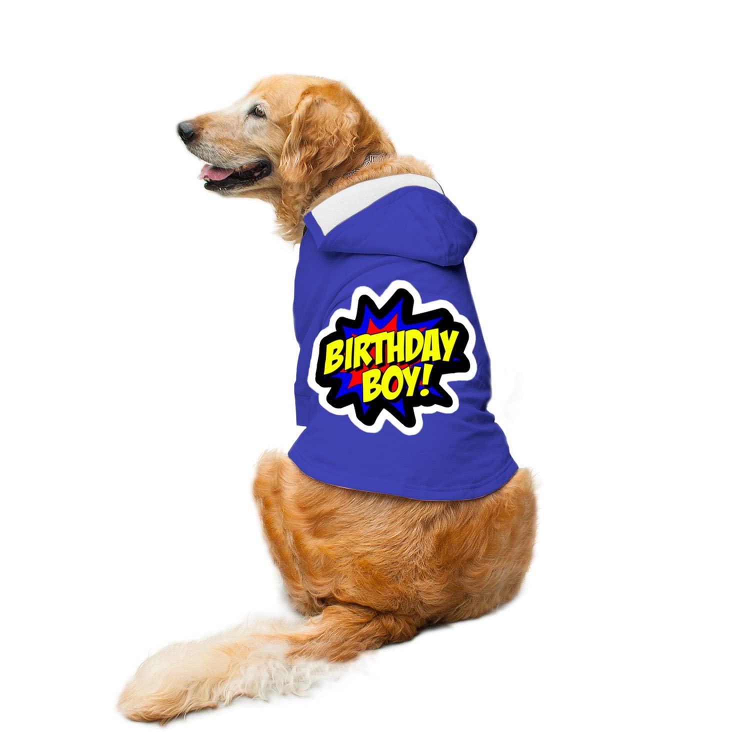 Ruse Birthday Boy Printed Full Sleeves Dog Autumn Winter Hoodie Jacket/Apparel/Clothes/Jackets Gift for Dogs.Royal/XX-Large (Full Grown Saint Bernard, Great Dane etc.) (B09J58LGKV) Amazon Price History, Amazon Price Tracker