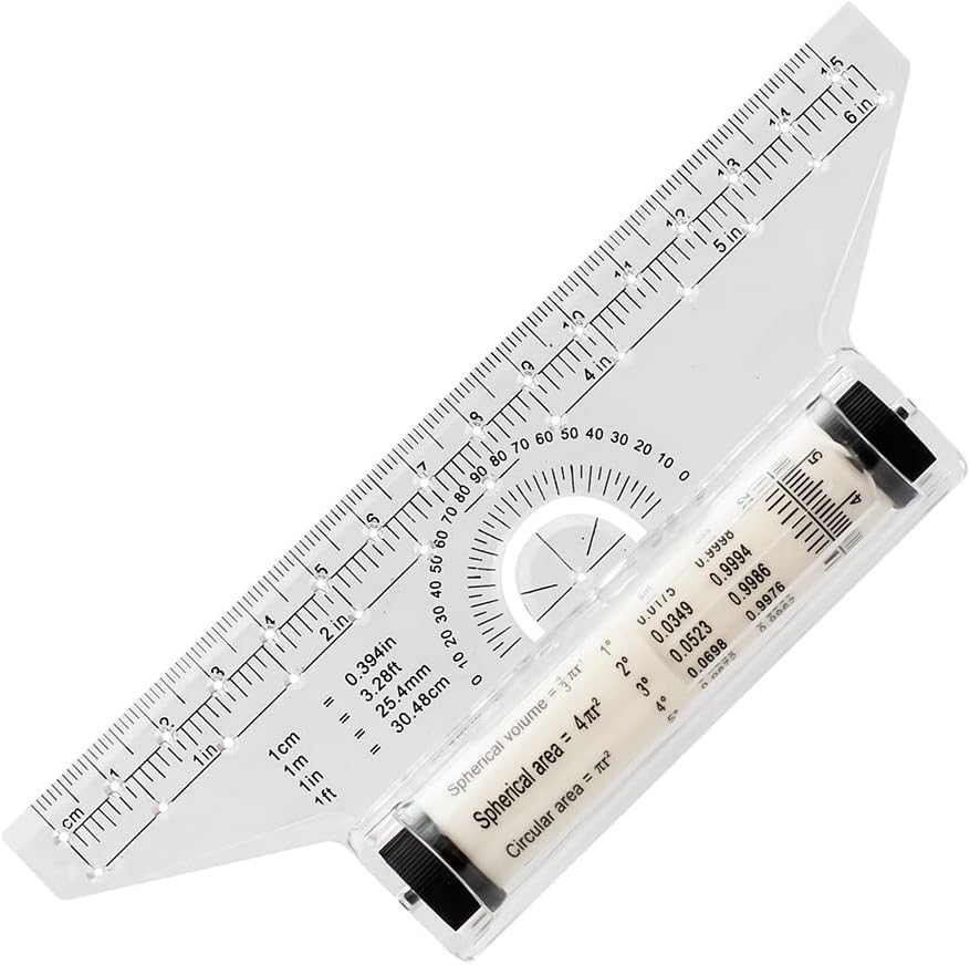 Surakey 1 Pieces Plastic Measuring Rolling Ruler, Drawing