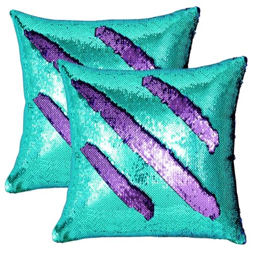 SquarePie Reversible Sequin Pillow Covers Set of 2,...