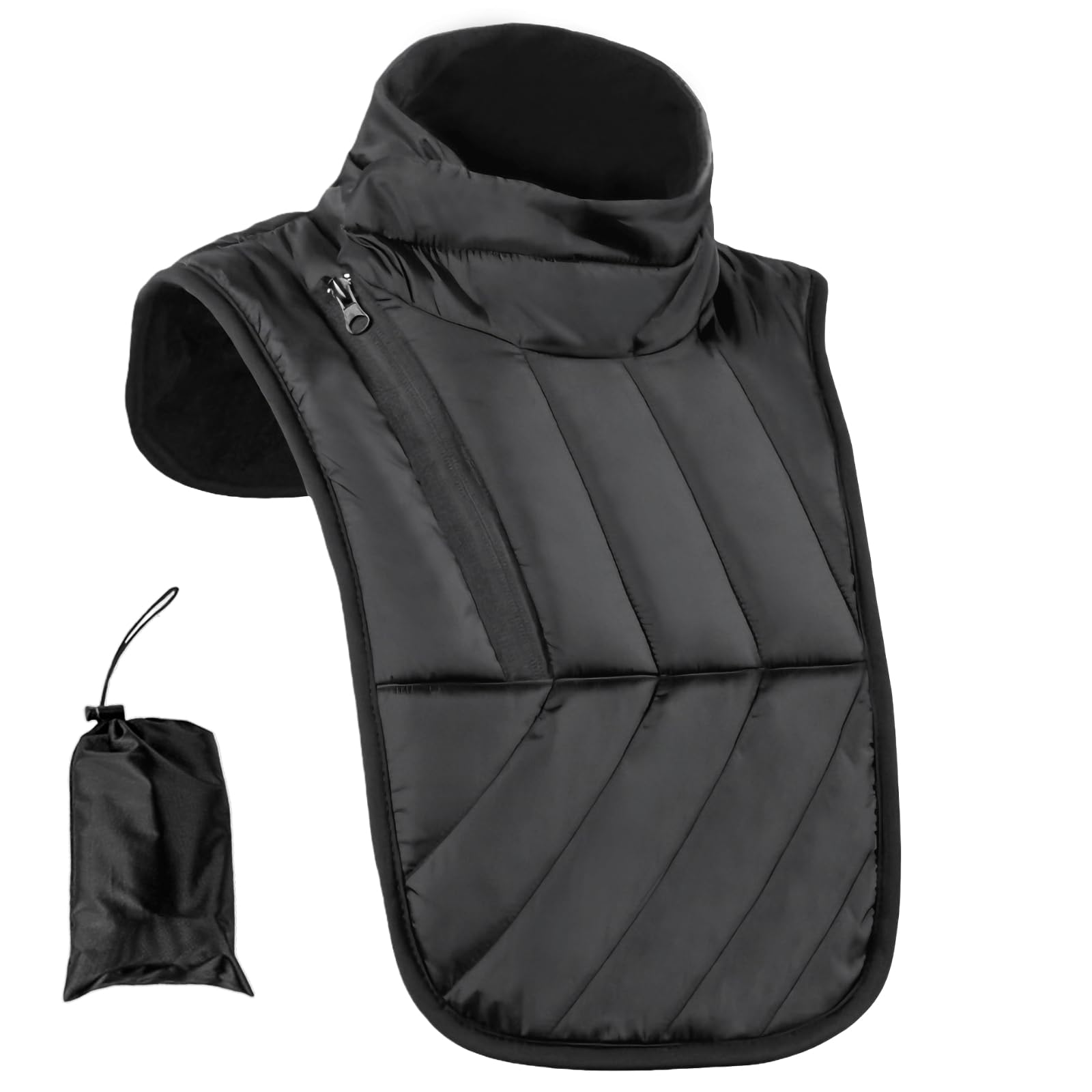 Generisch Motorrad Hals- und Brustwärmer, langer Halswärmer für Motorrad, winterlicher winddichter Nackenschal fürs Radfahren, mit Fleece gefüttert, wasserdichter Thermoschutz für Outdoor Aktivitäten