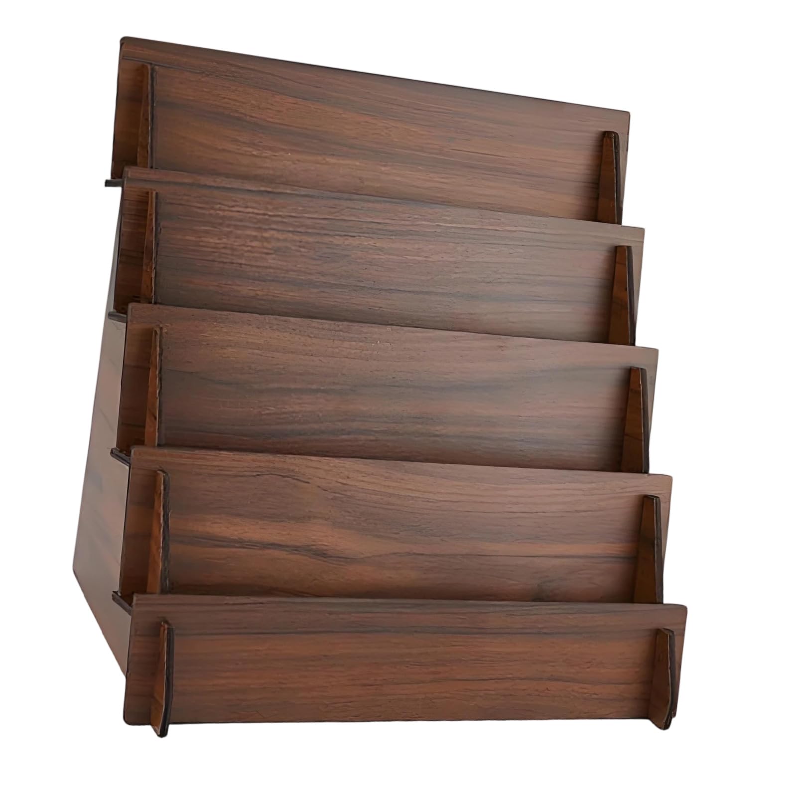 Hrtyvhin Fourth Floor Space Saving Wood Card Holder With Tiers Shelves To Keep Your Desk Organized Desktop Storage Rack