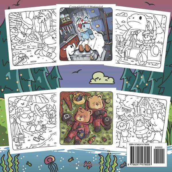 Funny Horror Scenes: Coloring Book for Adults and Teens Featuring Lovely Creepy Creatures, Relaxing Terror Illustrations, Movie & TV Parodies, and Stress Relief image 3