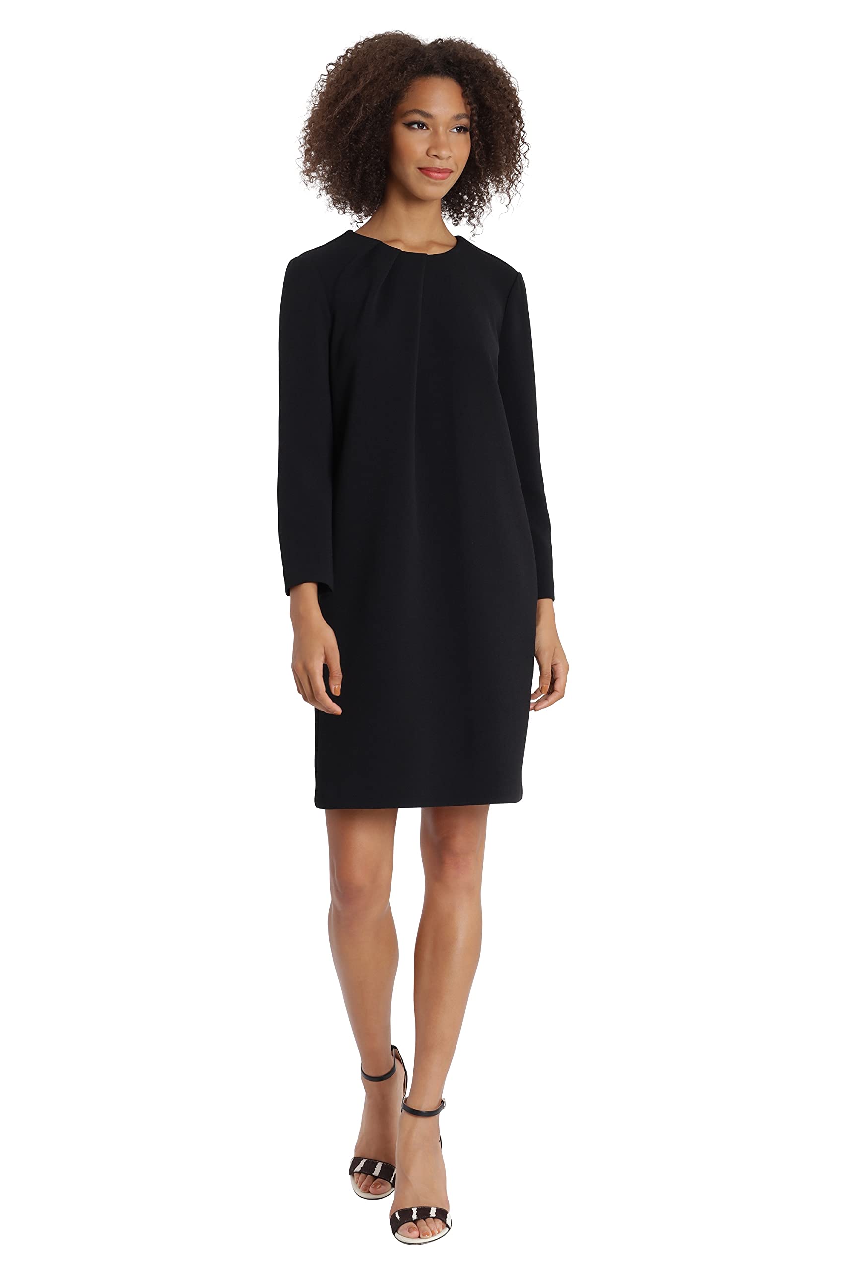 Maggy London Womens Asymmetrical Draped Sheath Dress