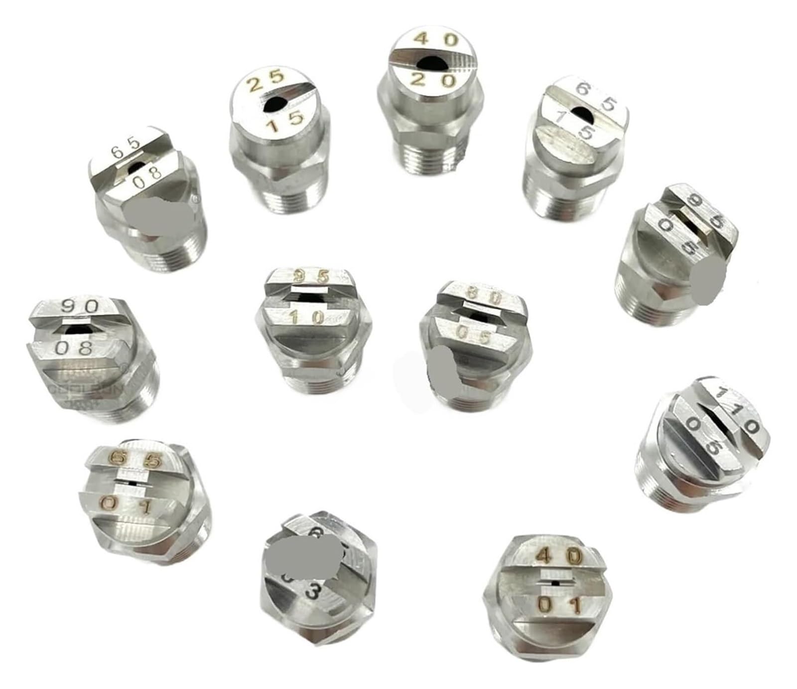 Ebzfaso 8005 Flat Fan Spray Tip, Stainless Steel 1/4 Bspt Flat Fan Nozzle Silver(,10Pc)