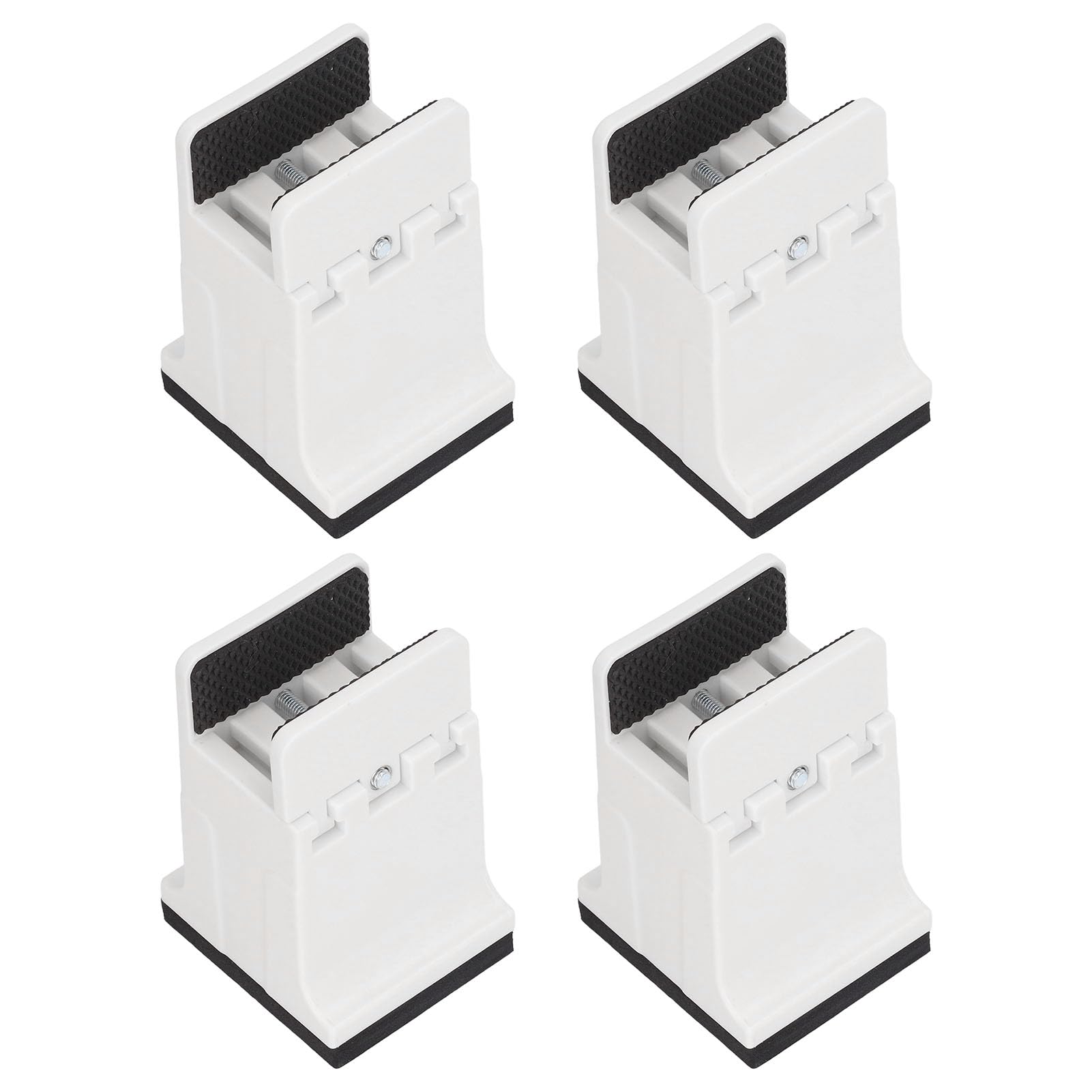 Photo 1 of Dioche 6in Furniture Riser 4pcs Adjustable Furniture Risers with Screw Clamp - Heavy Duty Bed Couch Risers for Custom Height Adjustment - NoiseReducing Rubber Design, Ideal for Tables (White)