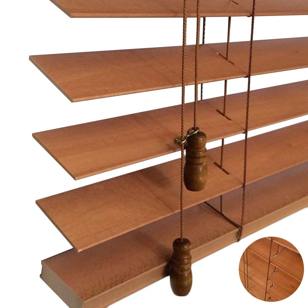 WENZHE Horizontal Window Blinds Venetian Roller Shades Blind Roll Up Wood Curtain - Blade 35mm/50mm Lifting Home Office Sunshade - Size Customizable (Color : 50mm, Size : 40x180cm)