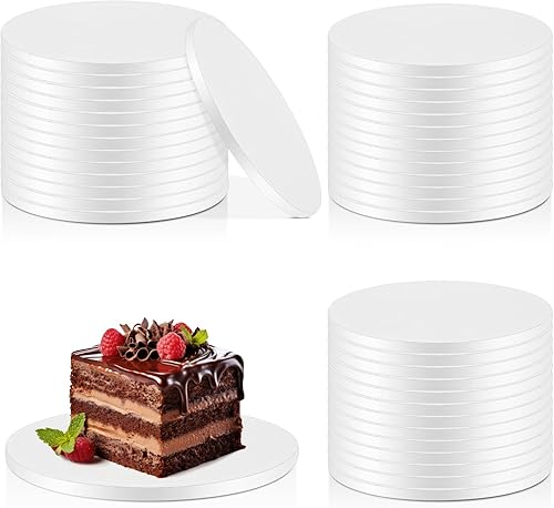 Uiifan Paquete de 75 tablas para tartas de 12 pulgada de grosor, base de cartón, cartón corrugado blanco resistente para pasteles pesados o