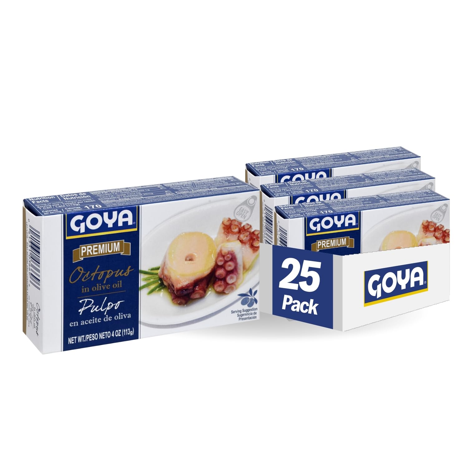 Goya Foods Premium Octopus In Olive Oil, 4 Ounce (Pack of 25)