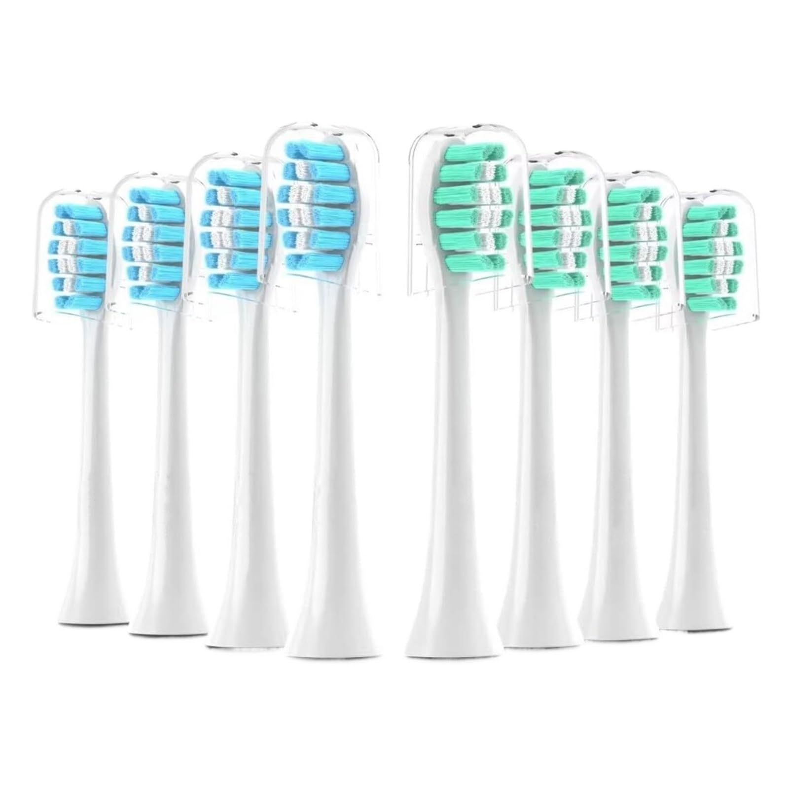 8er-Pack Ersatz-Zahnbürstenköpfe(4 Green 4 Blue)