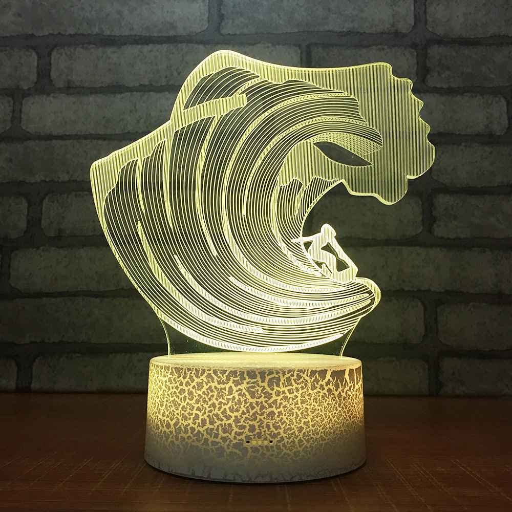 YRTMHU statua di figura Lampade 3D Illusione Ottica Luce Notturna, Lampade da Comodino per Camera da letto Luce Notturna LED con Telecomando, con Interruttore Touch Lampada da Tavolo