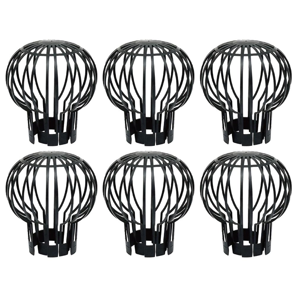 Plastic Gutter Guards,6Pcs Down Pipe Filter Leaf Debris Dirt Protecter Outdoor Drain Cover Gutter Block, Clear Downpipe Blockages